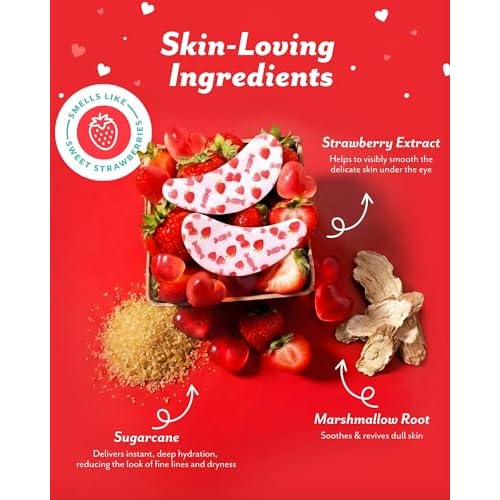 Patchology Eye Want Candy Under Eye Patches for Puffy Eyes, Dark Circles & Wrinkles ? Hydrating Eye Masks, Valentines Day Gifts for Her, Women & Teen Girls, Heart Galentines Gifts for Basket