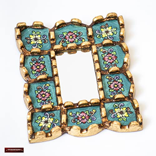 Peruvian Turquoise Rectangle Mirror 6in on The Wall Decor Art | Decorative Wall Hanging rmirror for Home,Farmhouse | Wedding Gift for her, Women (Turquoise)