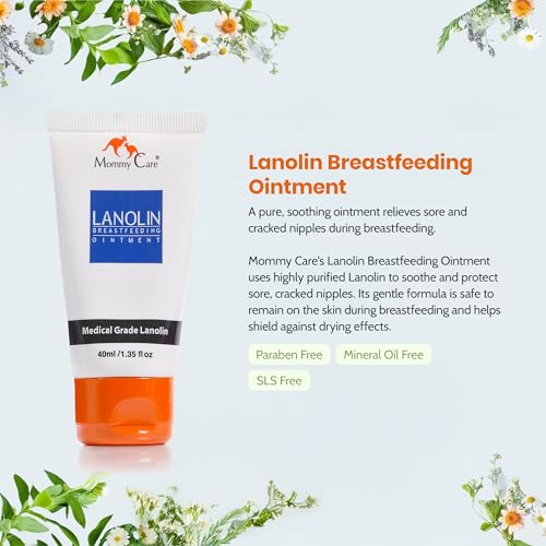 Lanolin Mommy Care Nursing Ointment - Hypoallergenic, Sensitive Skin, with Organic Ingredients, Natural Ingredients, 40 ml