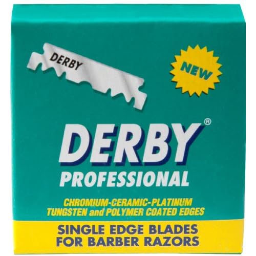 Traditional Shaving Kit. Straight Razor and 300 single edge Derby Professional