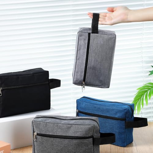 16 Pcs Travel Toiletry Bag for Men, Large Water Resistant Shaving Bag Hanging Cosmetic Bag with Handle and Divider Storage Makeup Pouch Organizer for Groomsmen Gifts Toiletries Accessories
