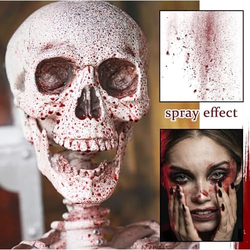 Fake Blood Makeup Spray,Fake Blood Washable for Clothes,Halloween Liquid Blood Splatter for Vampire Zombie Bride Clown Costume Cosplay Theater SFX Halloween Makeup