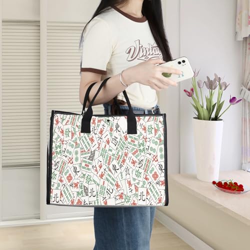 WZMPA Mahjong Luck Cosmetic Bag Mahjongs Inspired Gift Mah-jong Zipper Pouch Bag Mahjongs Merchandise (Mahjong BG)