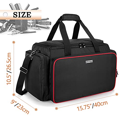 BAFASO Large Capacity Hairdresser Bag with Adjustable Dividers, Travel Barber Case Holds Various Hair Cutting Tools (NO ACCESSORIES), Black