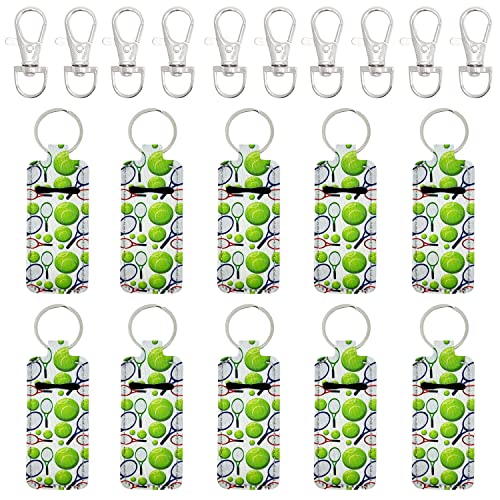 allydrew 10 Pack Chapstick Holder Keychain with 10 Pieces Metal Clasps