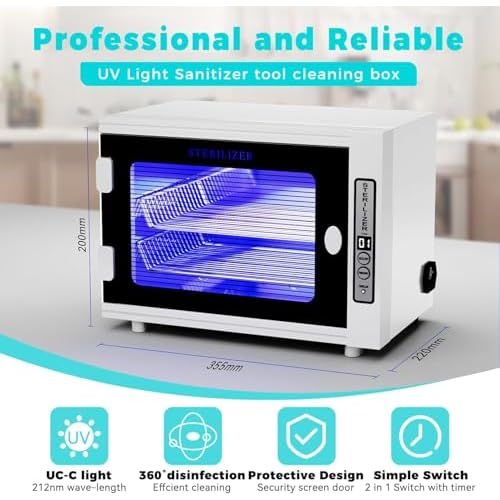 Nail Tool Cabinet, 12L Large Capacity Sanitizer Cleaning Supplies, Multi-Functional Nail Cleaner Box Manicure Tool Cleaning Cabinet Equipment Sanitizing for Beauty, Nail Salon Tool, Toy, Towel