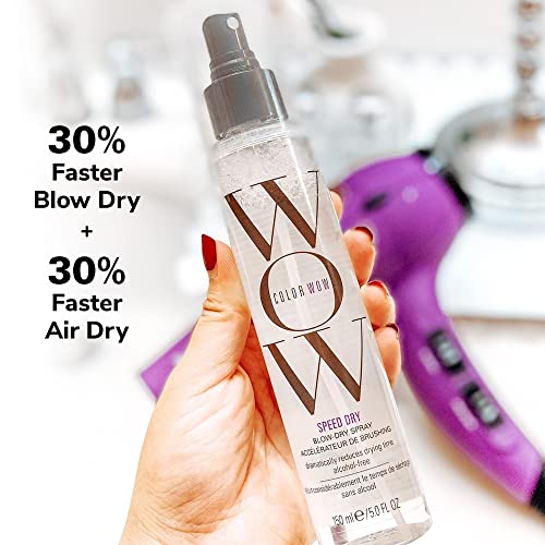 COLOR WOW Speed Dry Blow Dry Spray ? Cut Blow Dry Time by 30% | Heat Protectant, Prevent Breakage | Cruelty-Free & Gluten-Free