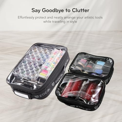 ZUCA Utility Pouch Combo Set - 1 Large & 2 Mini Utility Makeup Pouch - Durable, Spacious Cosmetic Storage Solution for Travel & Professional Use