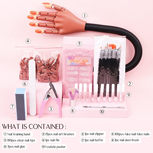 Saviland 4PCS Acrylic Nail Brush Set Size 6/10/12/14 and Practice Hand for Acrylic Nails