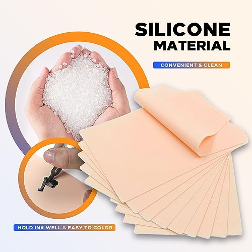 20pcs Blank Tattoo Practice Skin - NAQASE Tattoo Skin Practice Fake Skin 8"x6" Double Sides Real Skin Microblading Eyebrow Skin for Beginners and Experienced Artists