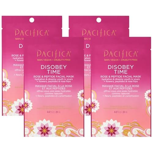 Pacifica Disobey Time Facial Mask - Rose and Peptide 1 Pc (Pack of 4)