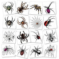 10 Sheets Halloween Spider Web Temporary Tattoos for Adults, Realistic Spider Fake Tattoo Stickers Halloween Cosplay Party Favors, Halloween Gifts Goodie Bag Fillers