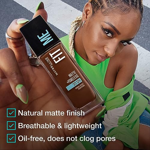 Maybelline New York Fit Me Matte Plus Poreless Foundation, Deep Bronze, 1 Fluid Ounce