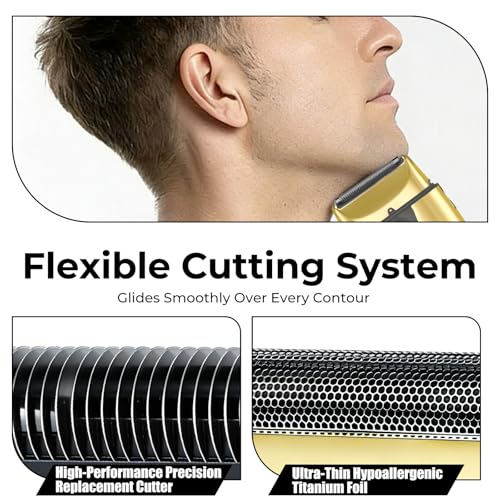 Replacement Blade Shaver PRO 2 Head for Electric Shaver Compatible with Skull Pitbull, Butterfly Kiss PRO & Palm Shavers with 3 Cleaning Brush (3Pack)