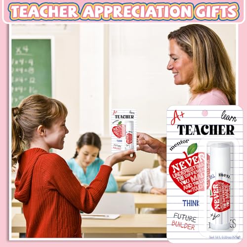 15 Pack Teacher Employee Appreciation Gift Bulk Lip Balm Employee Staff Appreciation Teacher Staff Team Thank You Gift Bulk Honey Flavor Balm Inspirational Party Favors for Women Men (Classic)