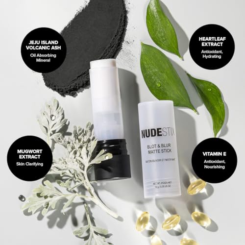 Nudestix Blot & Blur Matte Primer Stick ? Lightweight Balm-to-Powder Formula for Shine Control, Pore Blurring & Makeup Prep | With Volcanic Ash, Silica & Vegan Skincare Actives