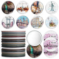 36 Pcs New York Souvenir Gifts for Women NYC Travel Makeup Mirror Bulk Mini Round Pocket Compact Mirror New York Travel Gift for Birthday Party Favors Trip Journey Gifts, 9 Styles