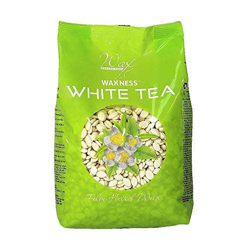 Waxness Film Hard Wax Beads White Tea Cream 1.1 lb (500 g) ? Stripless Professional Hard Wax with White Tea Scent for Face & Body, Smooth Application ? Made in Italy