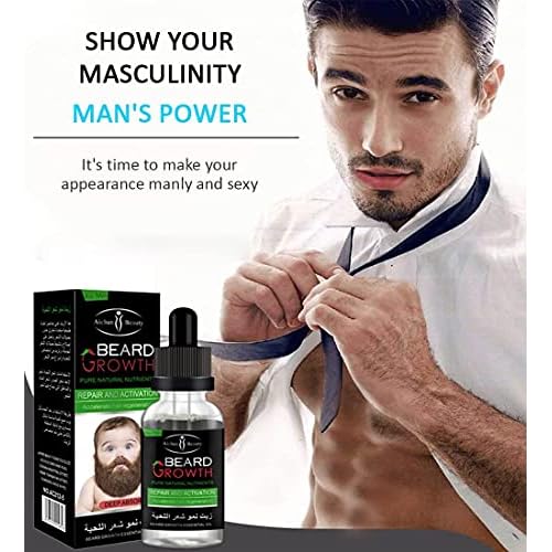 AICHUN BEAUTY Beard Oil Mustache Hair Pure Natural Nutrients Skin Cleansing Vitamins Grapefruit Seed Oil Ginger Andrea Hair 30ml