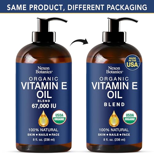 Nexon Botanics Organic Vitamin E Oil Blend 8 fl oz - Made from Pure, Natural Oils for Skin, Scars & Face - Aceite de Vitamina E (Pack of 2)