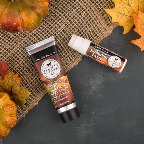Dionis Goat Milk Caramel Pumpkin Spice Hand Cream and Pumpkin Latte Lip Balm Set