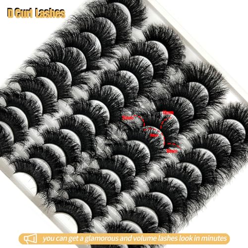 Mink Lashes Fluffy 3D Volume Dramatic Lashes Faux Mink 25mm Big Long Cat Eye Full Strip Eyelashes Pack Wispy 20mm False Eyelashes Bulk