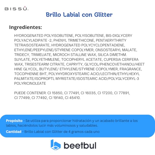 Biss? Glitter Lip Gloss - 6 different Buildable Shades, Non-Sticky, Cruelty-Free, Long-Lasting Shine 0.14 oz (03 Galaxia, Large)