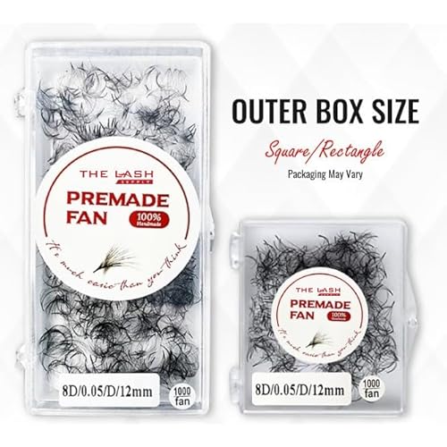 THE LASH SUPPLY 1000fans 3D 4D 5D 6D 7D 8D 10D 12D 14D Wispy Premade Fan Eyelashes, C/CC/D Curl, 8-20mm Length, 0.03/0.05/0.07 Thickness, Promade Loose Eyelash Extension Fans, Mixed Length Pack