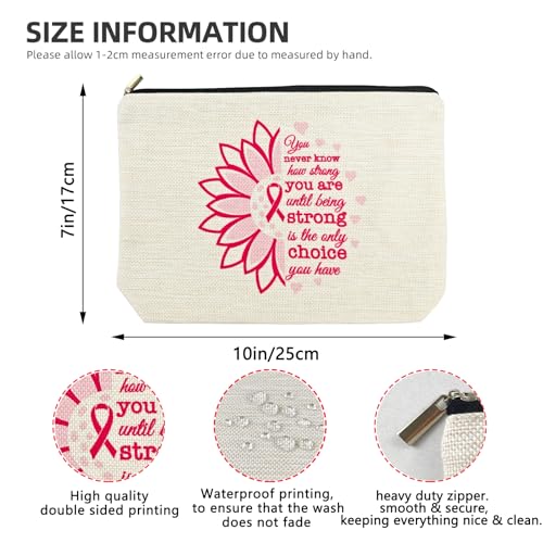 Breast Cancer Survivor Gifts for Women Makeup Bag, Breast Cancer Awareness Accessories, Cancer Care Gifts for Woman Decorations, Cancer Patients Must Have Cosmetic Travel Pouch