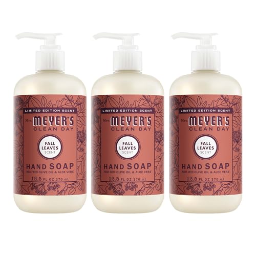 Mrs. MEYER'S CLEAN DAY Hand Soap, Fall Leaves Scent, 12.5 Fl Oz Bottle - 3 Pack