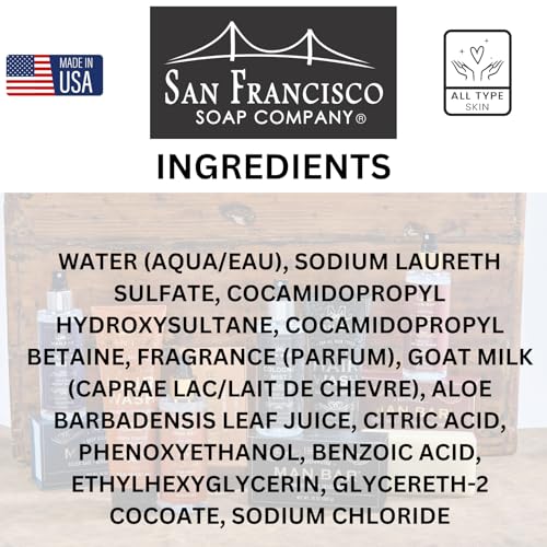 San Francisco Soap Company Goat Milk Hand And Body Wash | Sandalwood Musk | Dye-Free Body Wash And Hand Soap | Enriched With Nourishing Goat Milk | Unisex Fragrance | 25.5 Fl Oz