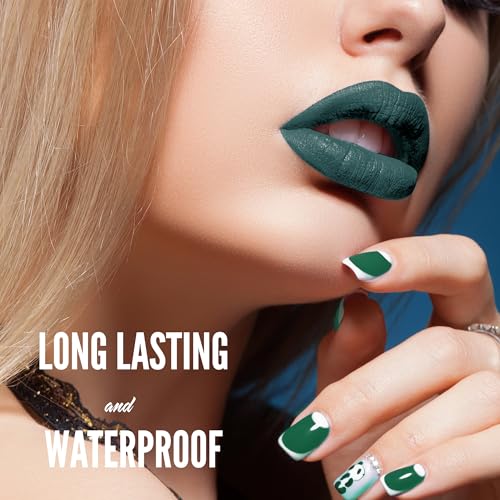 Mynena Deep Forest Green Matte Liquid Lipstick | Long-Lasting Comfort | Smudge-Proof Transfer-Resistant | Full Coverage Non-Drying | Vegan & Cruelty-Free | All-Day Wear Lip Color | Jocelyn