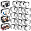 28 Pieces Clear Cosmetic Makeup Bags with Zipper Transparent Cosmetic Bag Clear Makeup Bags Bulk Waterproof Portable Transparent Zippered Organizer Case for Travel Bathroom