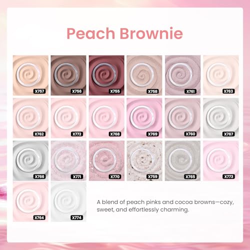 Beetles Dip Powder Nail Kit, 20 Colors Brown Nude Pink Purple Gray Clear Glitter Nail Dipping Powder with Electric Nail Drill and Dip Powder Liquid Set for Nail Art Manicure Peach Brownie Collection