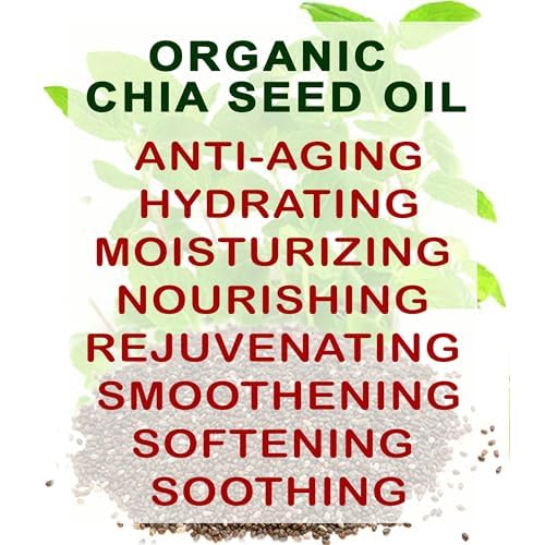 Botanical Beauty Organic CHIA SEED OIL 100% Pure Natural Virgin Unrefined Cold-Pressed Carrier Oil for Face, Skin, Body, Hair, Lip, Nails. Rich in vitamin E (0.33 Fl Oz 10 ml)