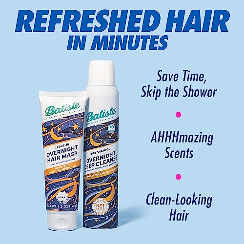 Batiste Overnight Deep Cleanse Dry Shampoo 3.81oz.- Wake up to beautiful hair by preventing oil build-up (Pack of 2)