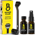 The Beard Club Derma Roller, Beard Growth Oil & Cleansing Spray for Face, Body and Scalp Microneedling Roller for Men and Women with 540 Titanium Microneedles - Beard Roller for Hair & Beard