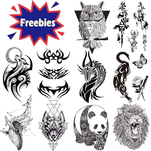 Aresvns Temporary Tattoos for Men and Women,Waterproof and Long Lasting Sleeve Tattoos for Adults, Full Arm Fake Tattoos for BBQ Pool Beach Party