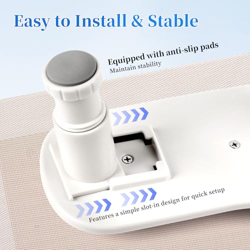 Big Adjustable Nail Arm Rest for Nails Tech with Rotating Phone Holder, U-Shaped Manicure Hand Rest, PU Leather Hand Stand with Pad for Nail Salon, Nail Tech, and DIY(White)