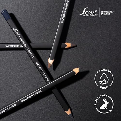 Sorme Treatment Cosmetics Smearproof Eyeliner 0.16oz | Long Lasting Black Waterproof Eyeliner Pencil | Smudge-Proof Waterline Eyeliner | Cruelty-Free and Gentle Pencil Eyeliner