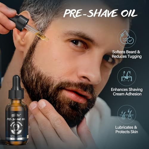 3Pcs Shaving Kit For Men Gift Basket For Christmas Birthday Valentine's Father's Day Mens Shaving Kit For Dad Men Husband Boyfriend Includes Shaving Cream Pre Shave Oil After Shave Cream