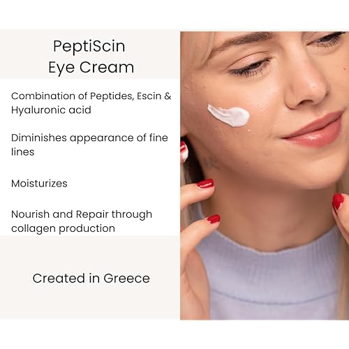 PeptiScin - Peptide Eye Cream with Hyaluronic Acid and Escin | Rich Moisturizing Dark Circle Eye Cream | Brightens and Tones -