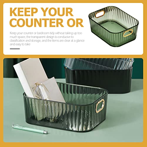 Lurrose Makeup Cosmetic Storage Box Desktop Organizer for Skincare and Small Sundries 10.86X8.22X3.93 Inch Clear Makeup Organizer without Lid