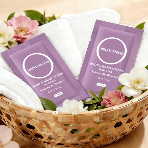 Travel Body Lotion, Individually Wrapped Hand Cream Lotion Bulk, Nourishing Extra Dry Skin Mini Small Packet Size Shower Moisturizer Lotion Toiletries for Travel, Hotel Homeless 0.34 oz (Pack of 30)