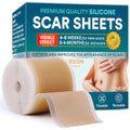 Silicone Scar Sheets, Silicone Scar Tape(1.6"x 120" Roll - 3 Meters) Scar Tape for Surgical Scars, Silicone Tape for Scars, Silicone Scar Strips for C-Section, Tummy Tuck, Keloid, and Surgical Scars