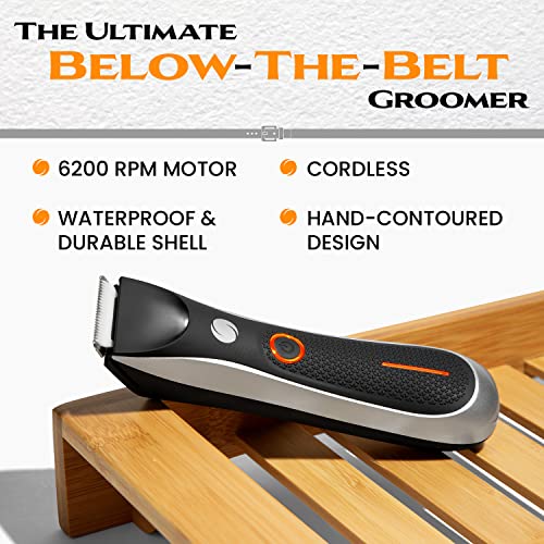 Orbs¢â V2 Electric Groin Hair Trimmer for Men w/Two Speeds, Premium Ball & Body Groomer Shaver for Men, Fully Waterproof Mens Trimmer w/Replaceable Ceramic Blade Heads, 90 Min Battery Life
