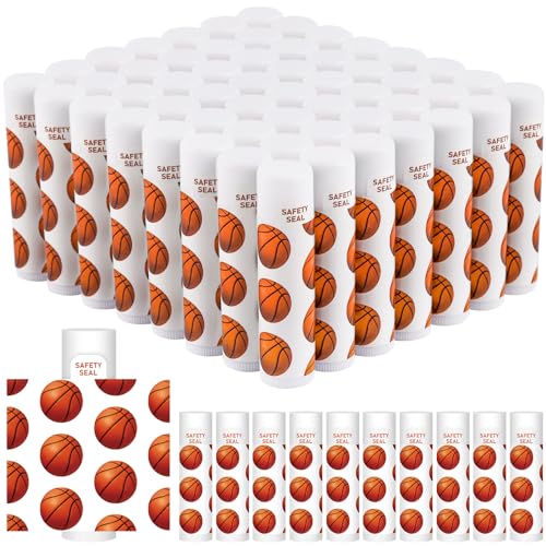 DMSKY 60 Pcs Lip Balm Bulk, Basketball Party Favors for Team Gifts for Players Teen Girls Boys Sports Party Supplies