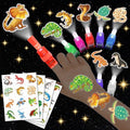 72 PCS Reptile Party Favors ? 48 PCS Luminous Tattoos & 24 PCS LED Finger Lights Combo ? Birthday Goodie Bag Fillers, Party Supplies, Gifts Light Up Toys Glow In The Dark for Boys and Girls