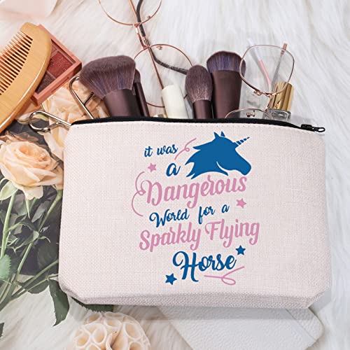 MEIKIUP Keeper of the Lost Sylveny Inspired Gift Book Lover Cosmetic Bag Organizer Pouch KOTLC Gift Bookish Gift Reader Gift (Flying Horse Bag)