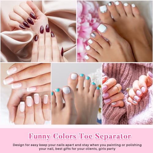 Mumufy 250 Pairs White Sponge Toe Separators Kit for Pedicure - Soft Toe Spacers, Finger Dividers for Nail Art Painting, Manicure, Toenail Polishing, Spa Treatment for Women